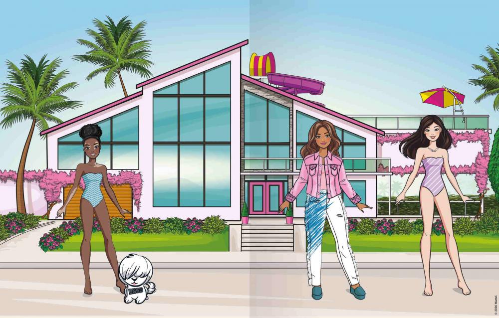 Ravensburger Buch Kreativität Mein Ausmalstickerbuch Barbie Anziehpuppen 49853