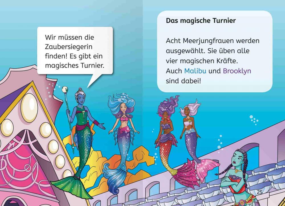 Ravensburger Buch Barbie Meerjungfrauen Power Das magische Turnier Erstlesebuch Lesenlernen 49854