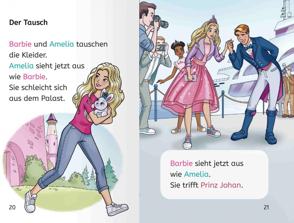 Ravensburger Buch Barbie Princess Adventure Prinzessin für einen Tag zum Lesenlernen 49855