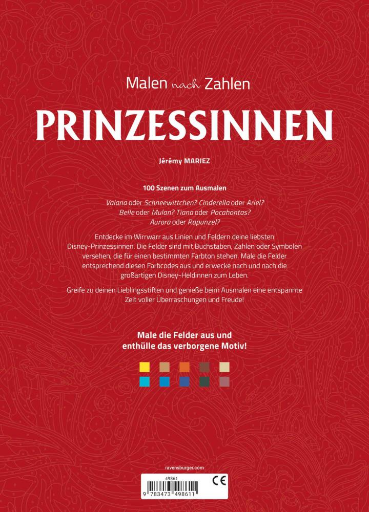 Ravensburger Buch Kreativität Disney Malen nach Zahlen Prinzessinnen 49861