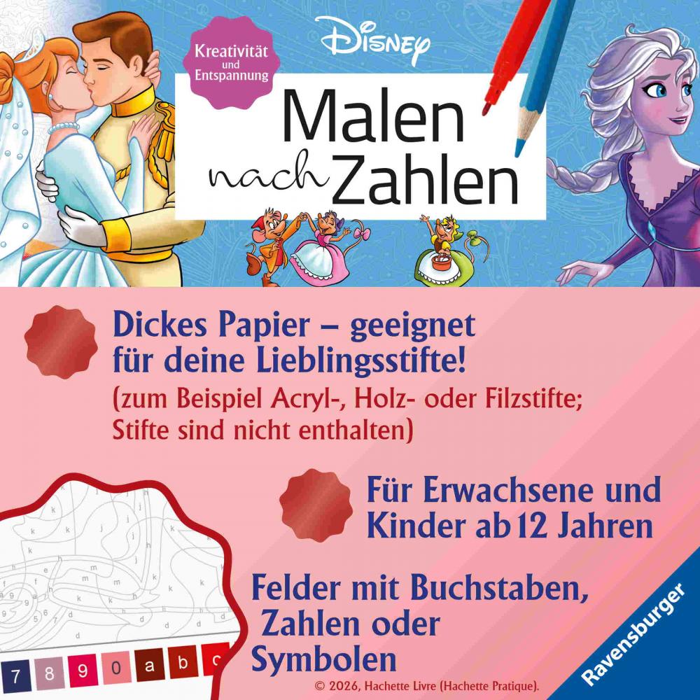 Ravensburger Buch Kreativität Disney Malen nach Zahlen Prinzessinnen 49861