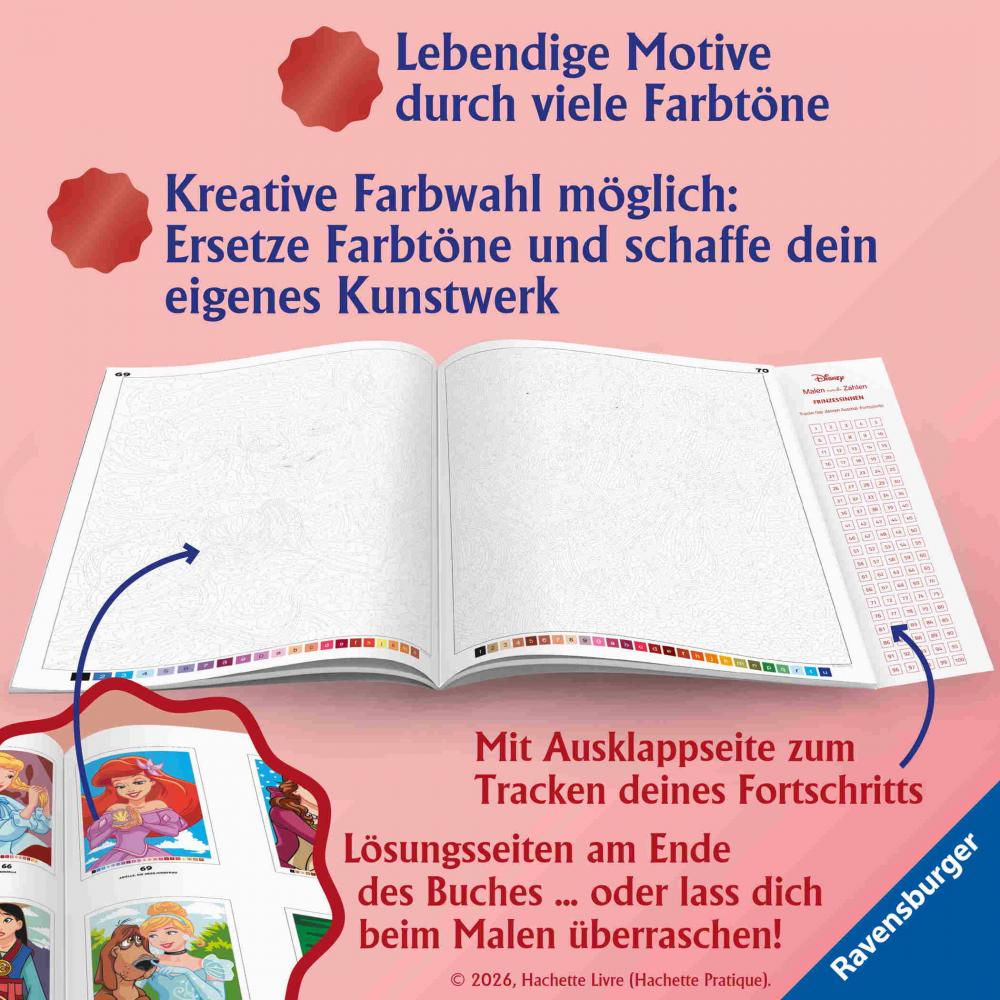 Ravensburger Buch Kreativität Disney Malen nach Zahlen Prinzessinnen 49861