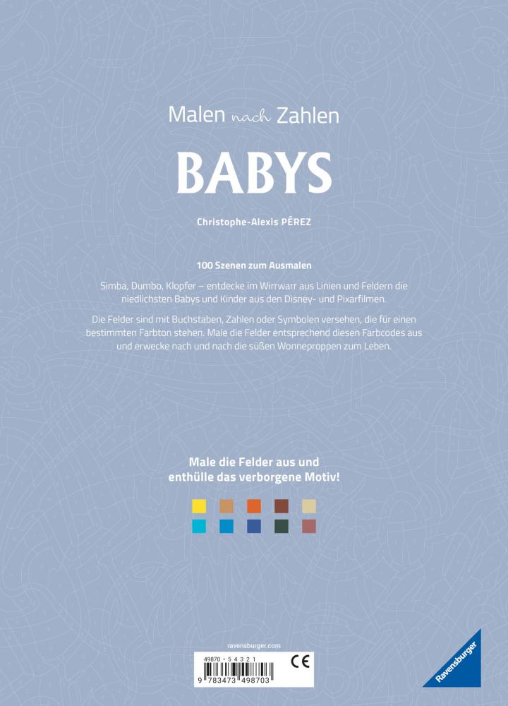 Ravensburger Buch Kreativität Disney Malen nach Zahlen Babys 49870