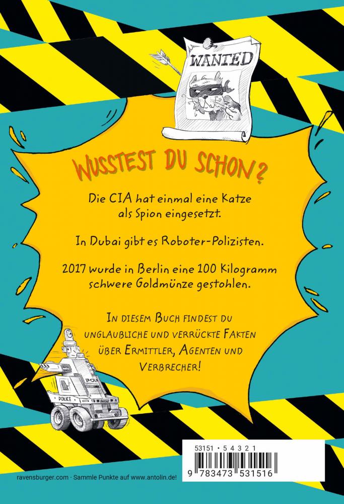 Ravensburger Buch Verrückte Fakten für coole Jungs Top Secret über Spione, Detektive + Agenten 53151