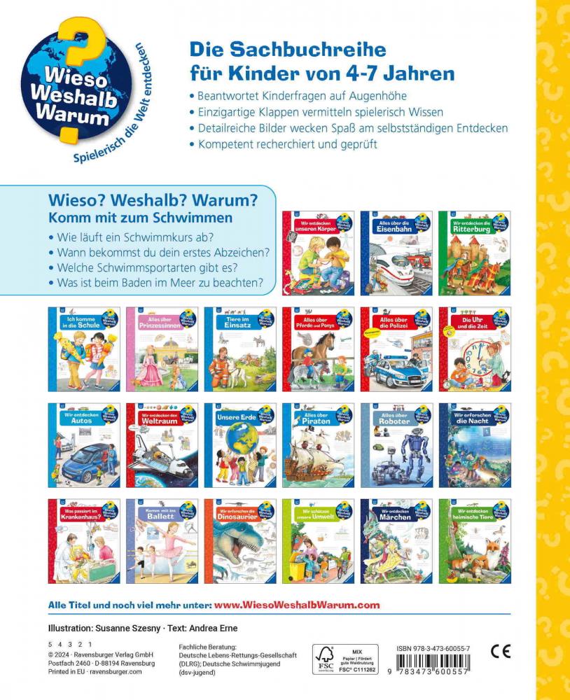 Ravensburger Buch Wieso? Weshalb? Warum? Kindersachbuch Band 26 Komm mit zum Schwimmen 60055