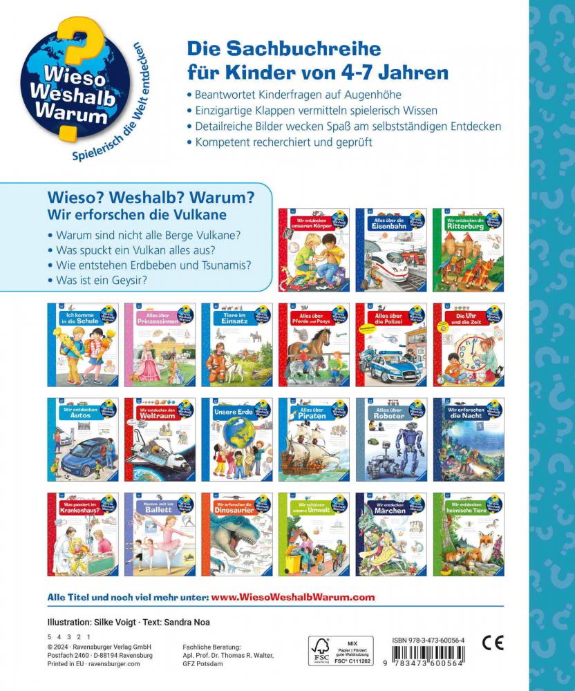 Ravensburger Buch Wieso? Weshalb? Warum? Kindersachbuch Band 4 Wir erforschen die Vulkane 60056