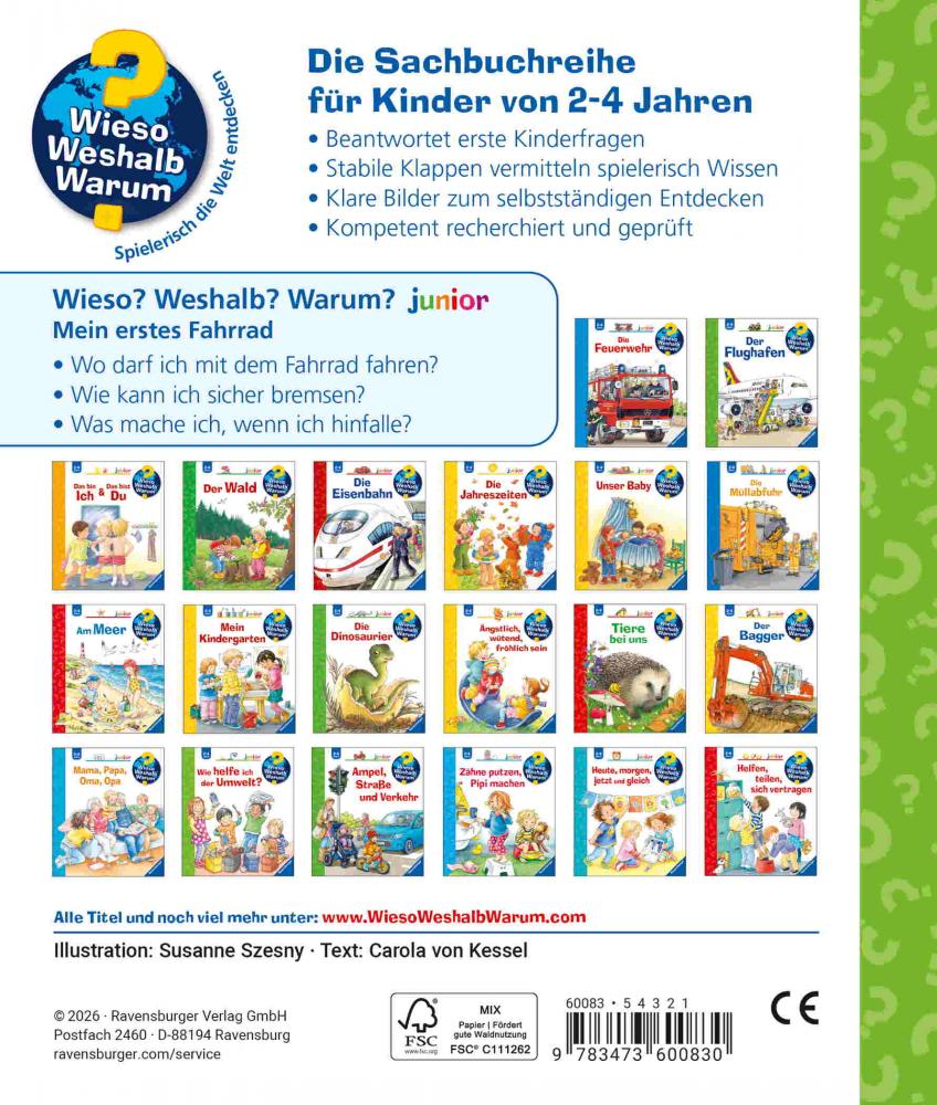 Ravensburger Buch Wieso? Weshalb? Warum? Junior Band 80 Mein erstes Fahrrad 60083