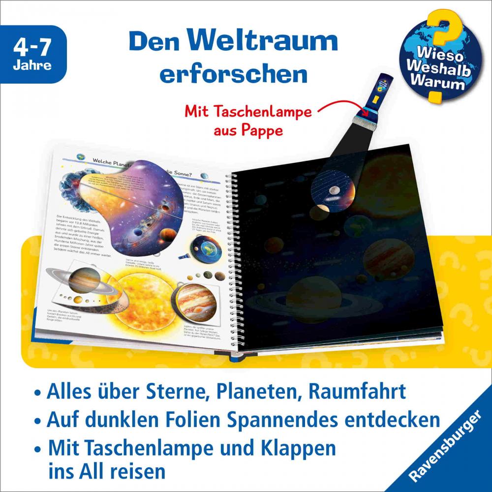 Ravensburger Buch Wieso? Weshalb? Warum? Kindersachbuch Leuchte und entdecke Weltraum 60090