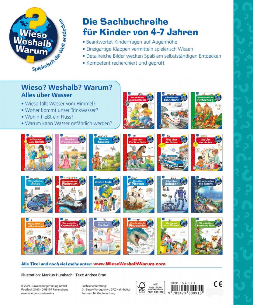 Ravensburger Buch Wieso? Weshalb? Warum? Kindersachbuch Band 60 Alles über Wasser 60091