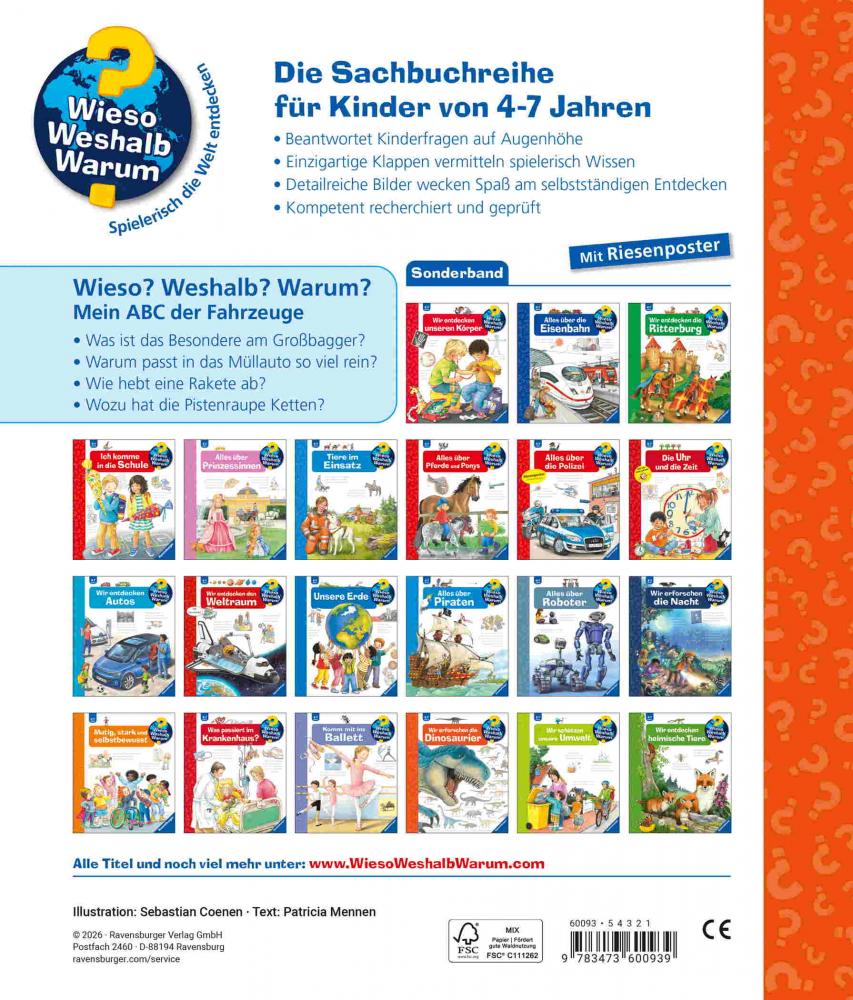 Ravensburger Buch Wieso? Weshalb? Warum? Kindersachbuch Mein ABC der Fahrzeuge 60093