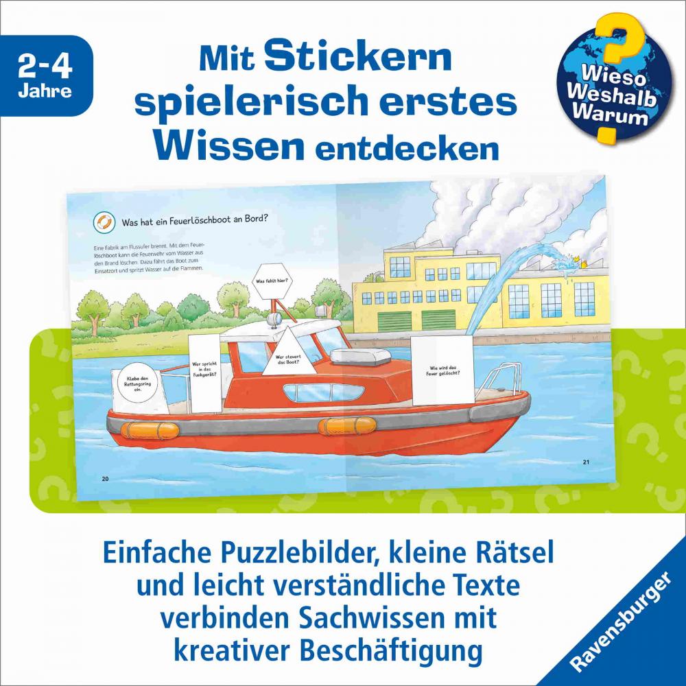 Ravensburger Buch Wieso? Weshalb? Warum? Stickerheft Junior Feuerwehr 60105
