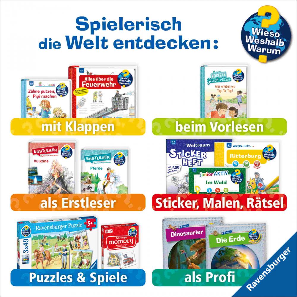 Ravensburger Buch Wieso? Weshalb? Warum? Stickerheft Junior Feuerwehr 60105