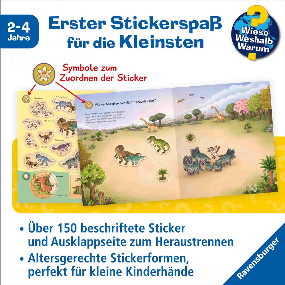 Ravensburger Buch Wieso? Weshalb? Warum? Stickerheft Junior Dinosaurier 60106