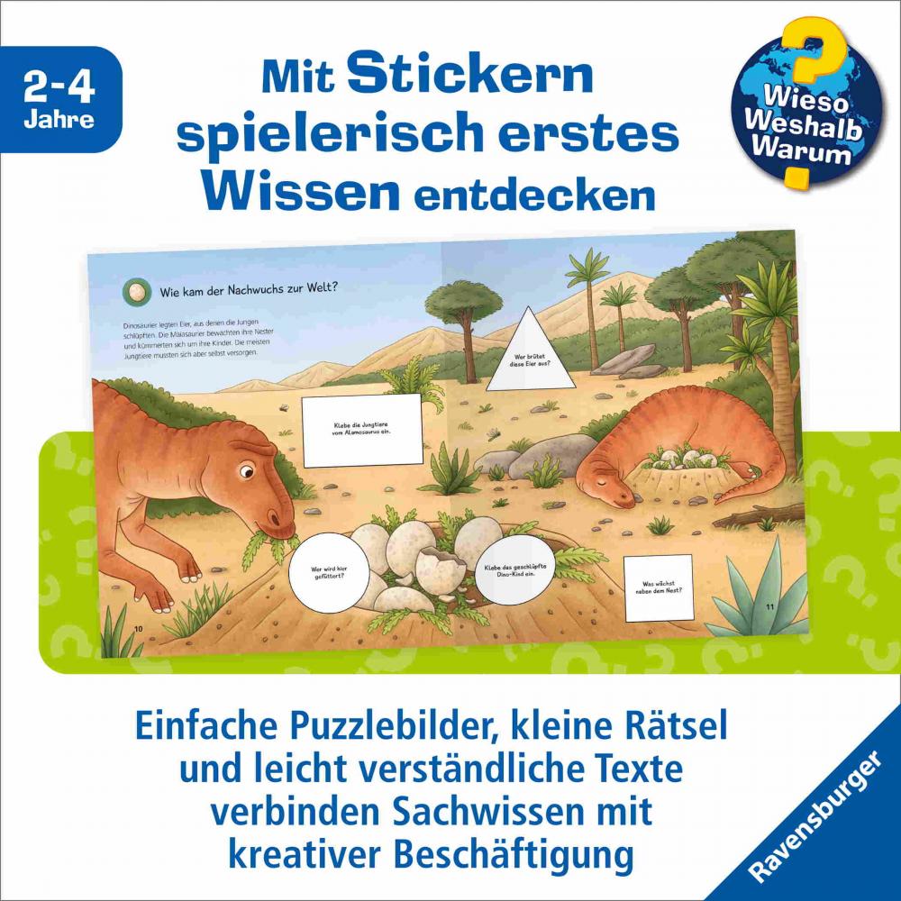 Ravensburger Buch Wieso? Weshalb? Warum? Stickerheft Junior Dinosaurier 60106