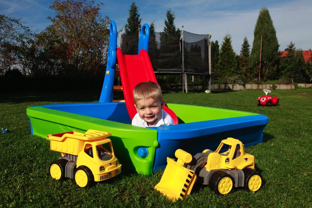 BIG Outdoor Spielzeug Garten Rutsche Fun Slide rot, blau 800056710