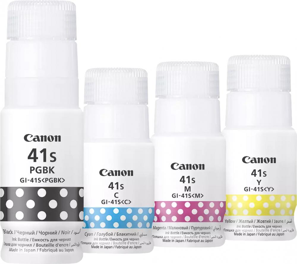 4 Canon Tintenbehälter Tinte GI-41S PGBK / C / M / Y Multipack