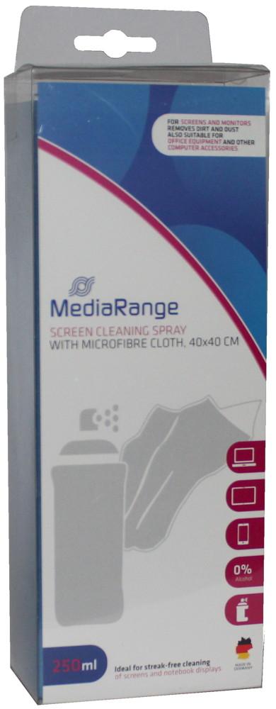 Mediarange Bildschirmreiniger Set TFT / LCD / PLASMA Mikrofasertuch & Spray 250 ml MR721