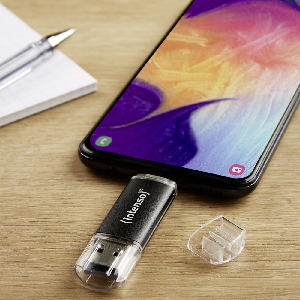 Intenso USB Stick 64GB Speicherstick Twist Line USB 3.2 Gen. 1x1 USB-A / USB-C
