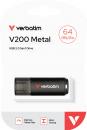 Verbatim USB Stick 64GB Speicherstick V200 Metal schwarz USB 3.2 Gen 1