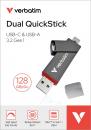 Verbatim USB Stick 128GB Speicherstick Dual QuickStick USB 3.2 Gen. 1x1 USB-A / USB-C
