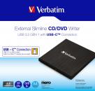 Verbatim Brenner extern für CD / DVD / M-Disc USB 3.2 USB-A / USB-C schwarz