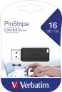 Verbatim USB Stick 16GB Speicherstick Drive PinStripe schwarz USB 2.0