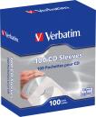 100 Verbatim Papiertaschen mit Fenster für je 1 BD / CD / DVD weiß