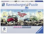 1000 Teile Ravensburger Puzzle Panorama VW Volkswagen Mit dem VW Bulli über den Brenner 15102
