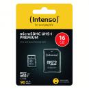 Intenso Micro SDHC Karte 16GB Speicherkarte UHS-I Premium 90 MB/s Class 10