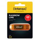Intenso USB Stick 64GB Speicherstick Rainbow Line orange