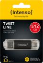 Intenso USB Stick 512GB Speicherstick Twist Line USB 3.2 Gen. 1x1 USB-A / USB-C