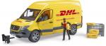 Bruder Spielfahrzeug Nutzfahrzeug PKW MB Sprinter DHL mit Fahrer und Zubehör 02671