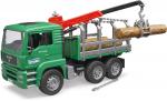 Bruder Spielfahrzeug Kipper MAN TGA Holztransport-LKW mit Ladekran und 3 Baumstämmen 02769