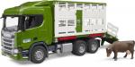 Bruder Spielfahrzeug Landwirtschaft Bauernhof Scania Super 560R Tiertransport-LKW mit 1 Rind 03548