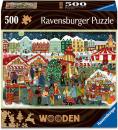 500 Teile Ravensburger Puzzle Wooden Holz Christmas Market 12001539