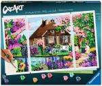Ravensburger Malen nach Zahlen CREART Premium Sonderserie Waterside Cottage Triptychon 23550