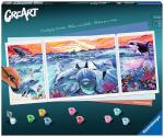 Ravensburger Malen nach Zahlen CREART Premium Sonderserie Dolphins at Sunset Triptychon 23577