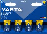 4 Varta 4914 Longlife Power C / Baby Alkaline Batterien im 4er Blister