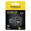 Intenso Micro SDXC Karte 512GB Speicherkarte UHS-I Performance 90MB/s Class 10