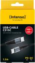 Intenso USB Kabel C315C Typ C - TYP C Nylon 1,5m max. 60W schwarz