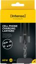 Intenso Cell Phone Charging Lanyard Handykette als Ladekabel Datenkabel 2 x USB-C bis 1,65m schwarz