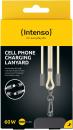 Intenso Cell Phone Charging Lanyard Handykette als Ladekabel Datenkabel 2 x USB-C bis 1,65m beige