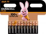 10 Duracell Plus AAA / Micro Alkaline 100% Extra Life Batterien im 10er Blister