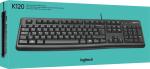Logitech Tastatur K120 mit Kabel Keyboard schwarz 920-002489