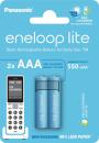 2 Panasonic Akku AAA 550mAh eneloop lite DECT pre-charged im 2er Blister