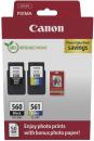 2 Canon Druckerpatronen Tinte PG-560 BK / CL-561 tri-color Photo Value Pack inkl. Fotopapier