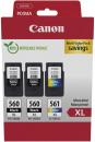 3 Canon Druckerpatronen Tinte 2x PG-560 XL BK / CL-561 XL tri-color Multi Value Pack