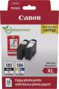 2 Canon Druckerpatronen Tinte PG-585 XL BK / CL-586 XL tri-color Photo Value Pack inkl. Fotopapier