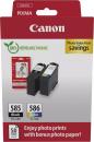 2 Canon Druckerpatronen Tinte PG-585 BK / CL-586 tri-color Photo Value Pack inkl. Fotopapier
