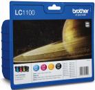 4 Brother Druckerpatronen Tinte LC-1100 BK / C / M / Y Multipack